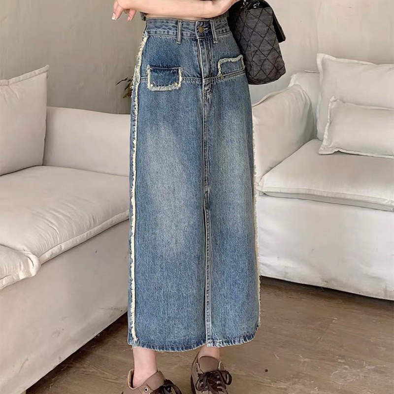 Váy Jeans Có Khe Trước '[A29]