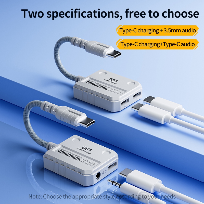 Plextone GS1 60W 2in1 Type-C + 3,5mm hoặc + Âm thanh chơi game Tpye-C + Bộ chuyển đổi sạc Jack cắm t