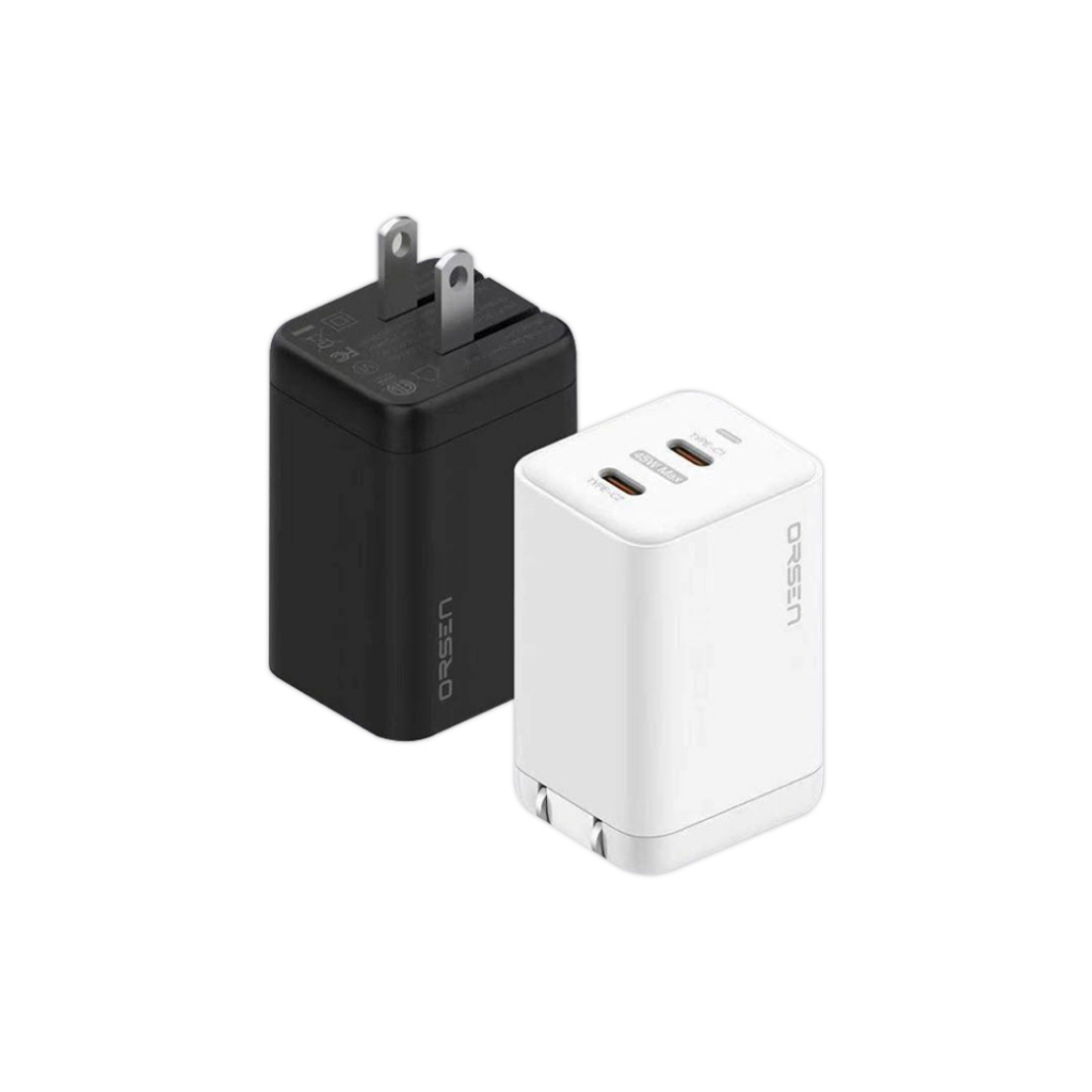 Bộ chuyển đổi sạc nhanh di động ELOOP BY ORSEN C11 BLACK GaN TYPE-C 2PORT 45W Có thể mở hóa đơn Vat 