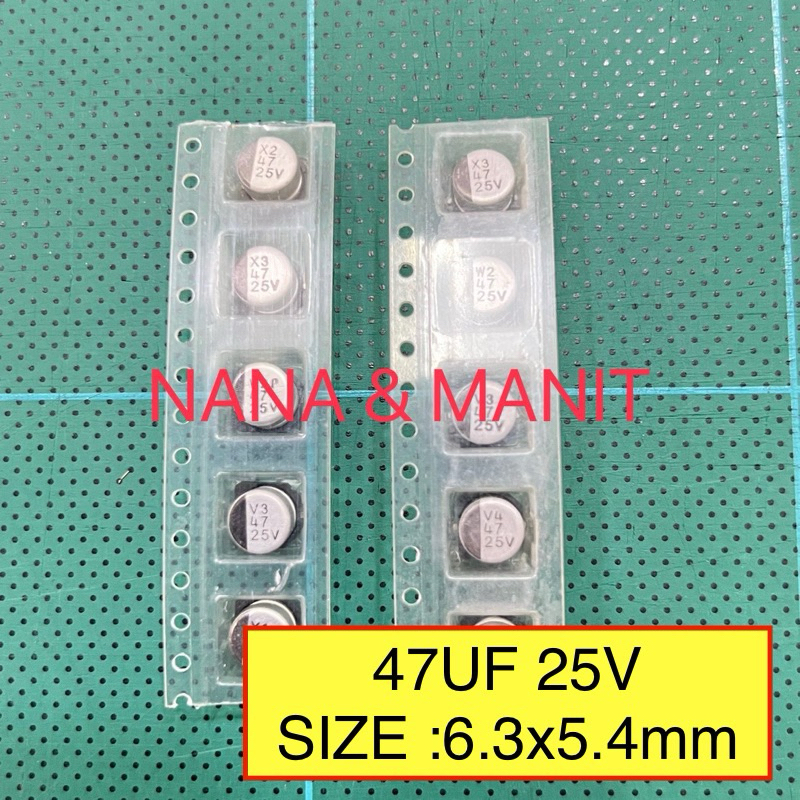 CAPACITOR 47UF6V 16V 25V 35V 50V 100V (Lon Bạc) ️ Chọn Một Volt ️ Gói 10
