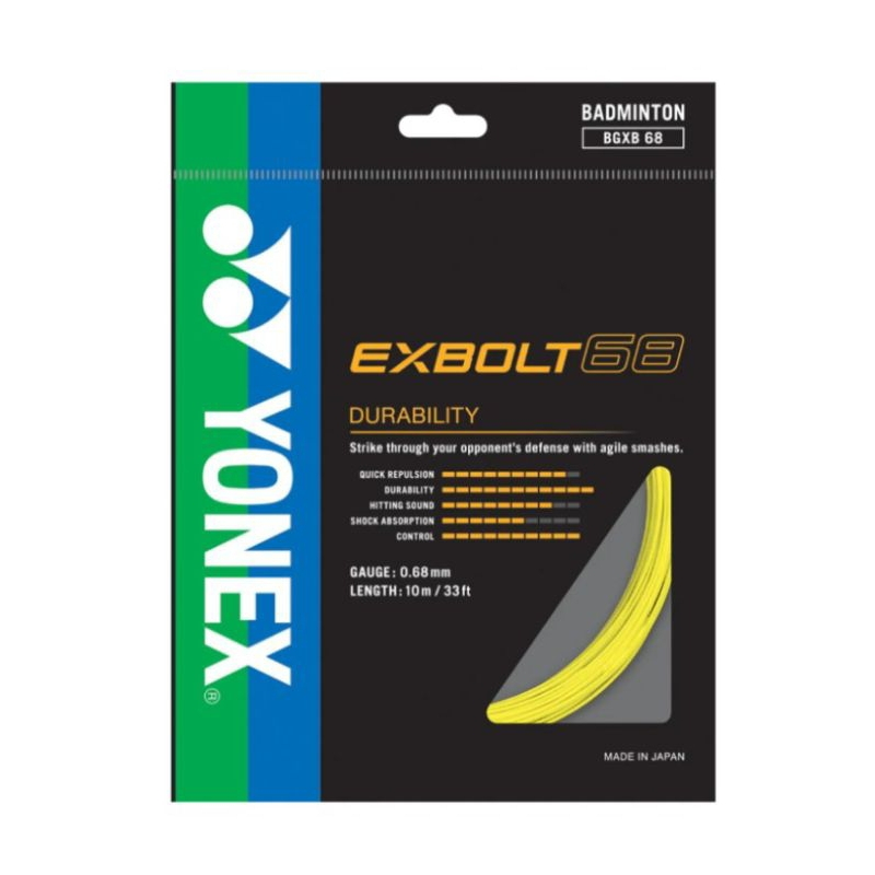 Dây cầu lông YONEX EXBOLT 68 Kích thước sợi bện 0,68 Mm. Sản xuất tại Nhật Bản Độ bền cao