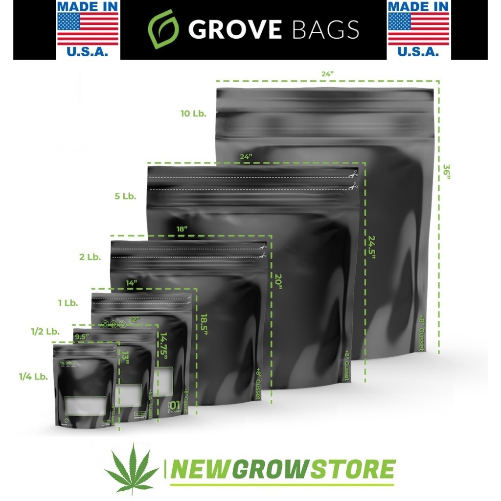Túi Grove Thảo Dược Chữa Hữu Cơ Size L GroveBags 1 Pound 2 Pound 5 Túi