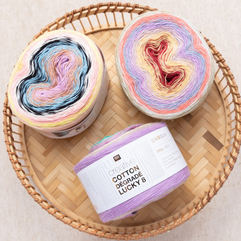 Rico Creative Cotton Degrade Lucky 8 Roll Size 200g Sản xuất tại Ý (383307)