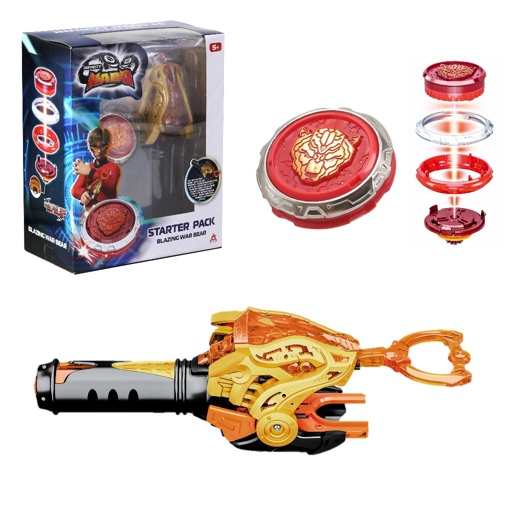 Infinity Nado 6 Starter Pack-Blazing War Bear 6 Spinning Top Đồ Chơi Người Mới Bắt Đầu Mô Hình Đua Đ