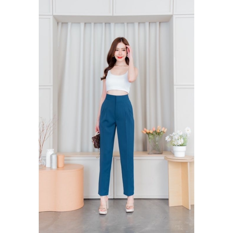 Slim-Fit Quần Dài Vải Linly Sang Trọng Và Phong Cách Làm Việc Sản Xuất