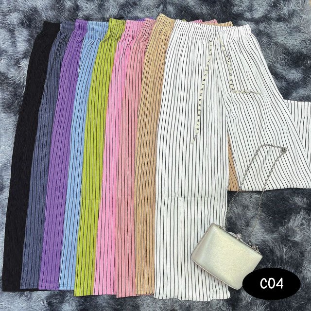 Quần vải sọc đen C04