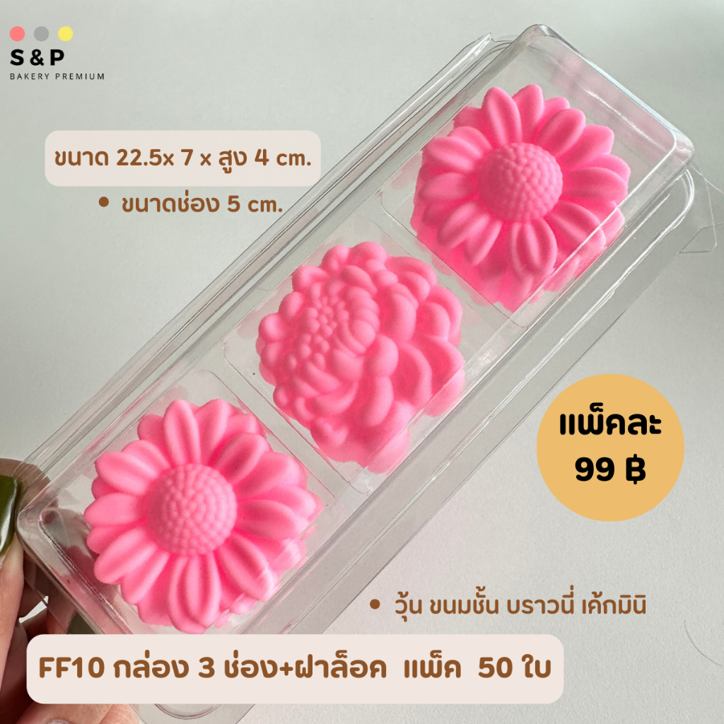 Hộp trong suốt 3 ngăn (FP10) Gói nắp khóa 50 ngăn