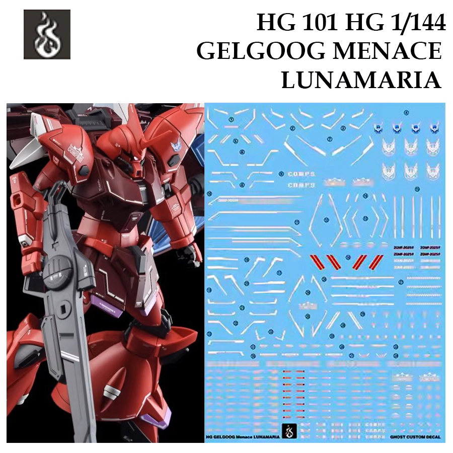 DECAL NƯỚC [GHOST] HG 101 1 / 144 GELGOOG MENACE [LUNAMRIA] GUNDAM SLIDE HG101