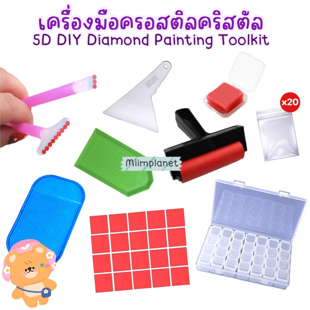 Crystal Cross Stitch Tool Keo Diamond Painting Kit Hộp lăn cho Bộ công cụ DIY 5D