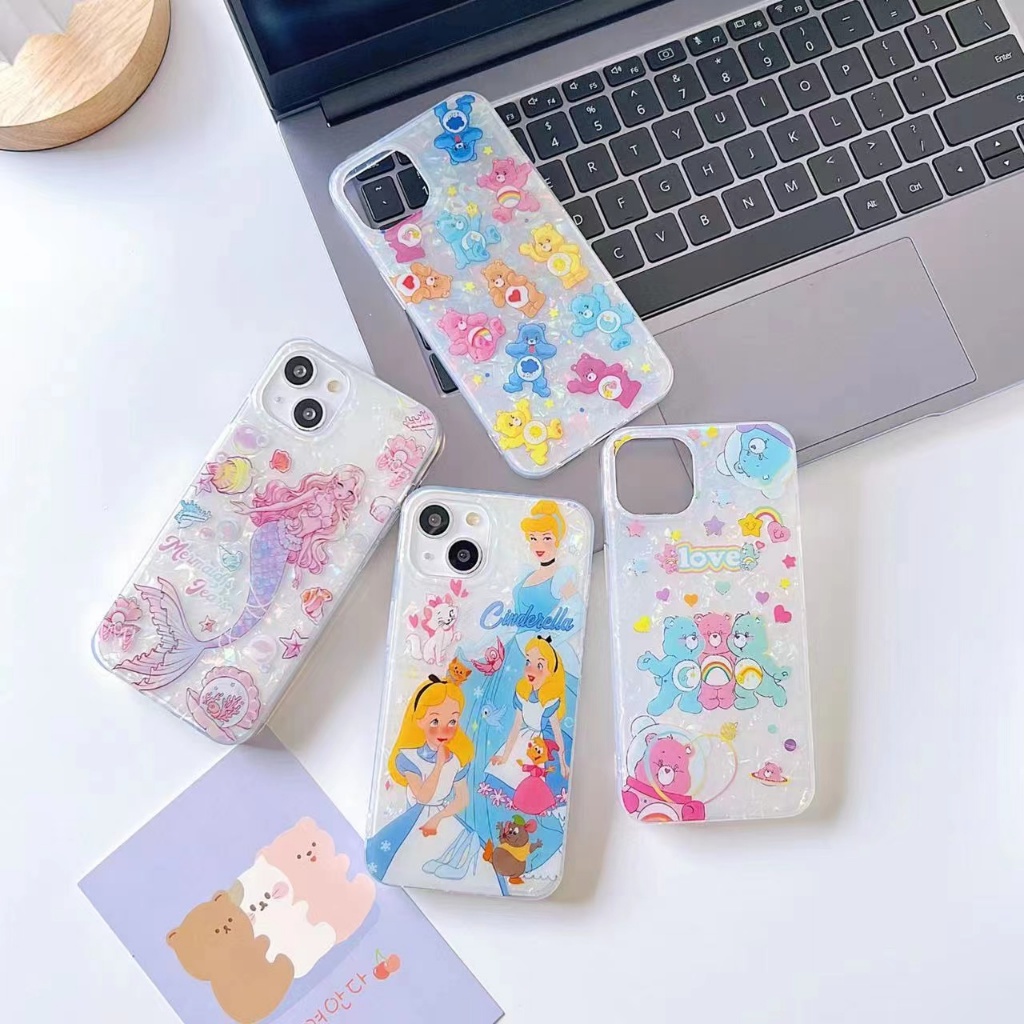 Vỏ đá ngọc trai cạnh mềm Họa tiết hoạt hình mới. Dành Cho Iphone i6 i6s i6plus i6splus i7 i8 se i7pl