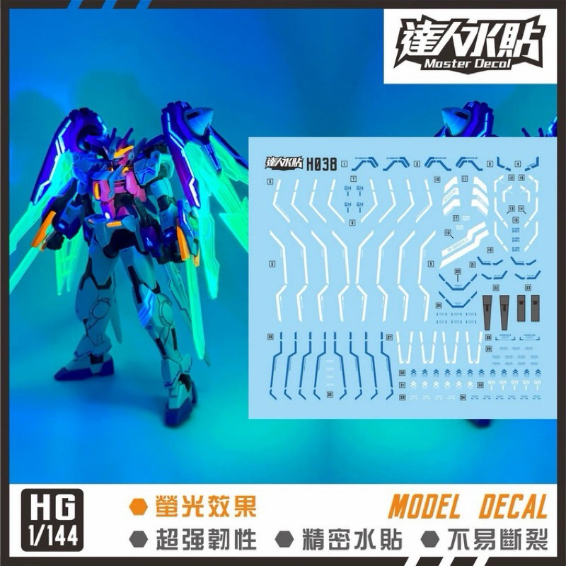 Nước DECAL DL 038 HG GUNDAM 1 / 144 00 DIVER ARC Blacklight Glow