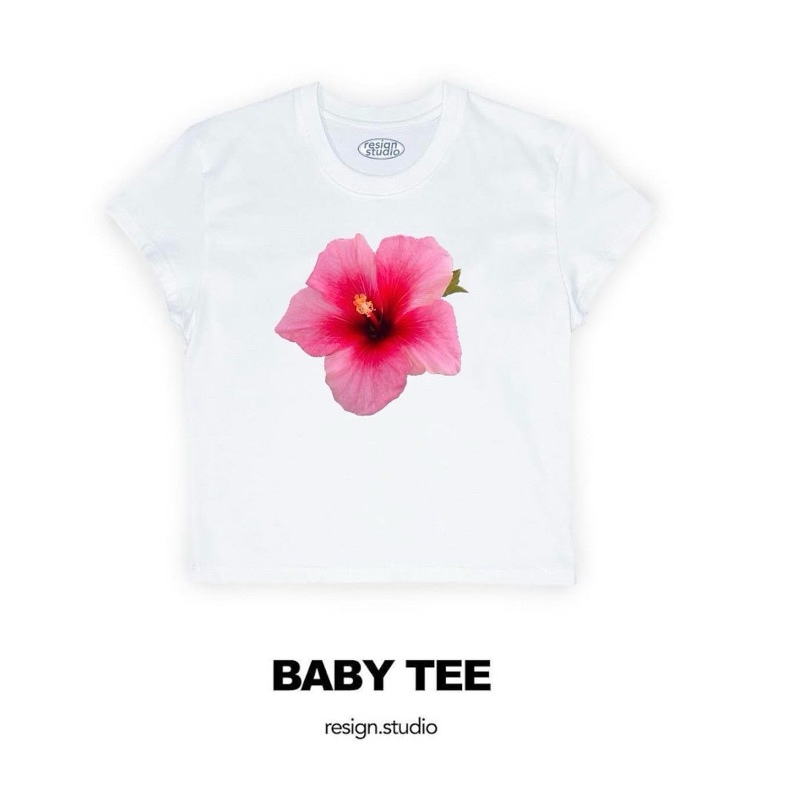 Resign.studio Baby tee-Hibiscus