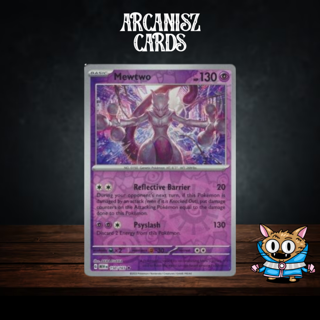Thẻ tiếng Anh Pokemon 151 Mewtwo Reverse Holo 150 / 165
