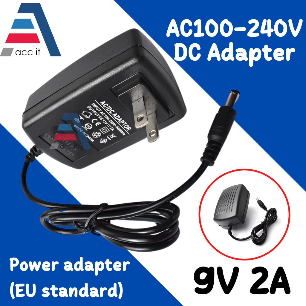 Bộ sạc DC 9V 2A 5.5x2.5 mm 9V 2A