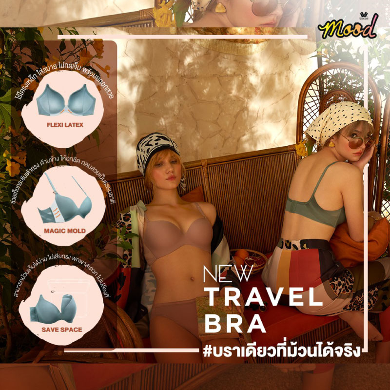 Áo Ngực Wacoal Không Dây Có Thể Cuộn Đêm Đẹp (Wacoal Mood Travel Bra) Model MM1E36