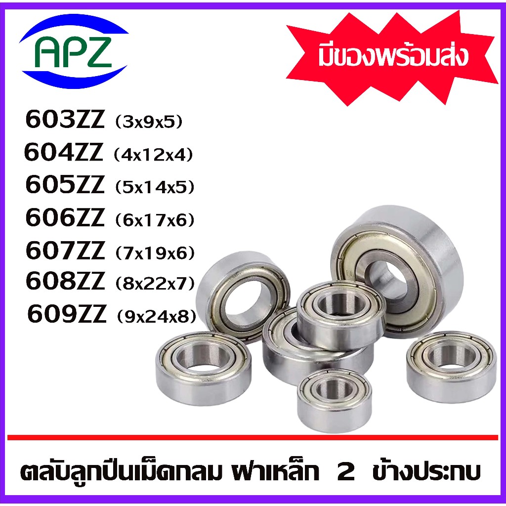 603ZZ 604ZZ 605ZZ 606ZZ 607ZZ 608ZZ 609ZZ Vỏ thép 2 mặt (Vòng bi thu nhỏ) 603Z 604Z 605Z 606Z 607Z 6