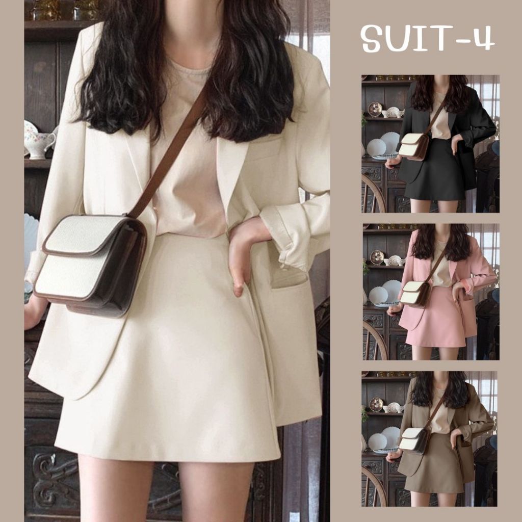 SUIT-4 Bộ Quần Dài Tay SUIT Cho Nữ Blazer Work