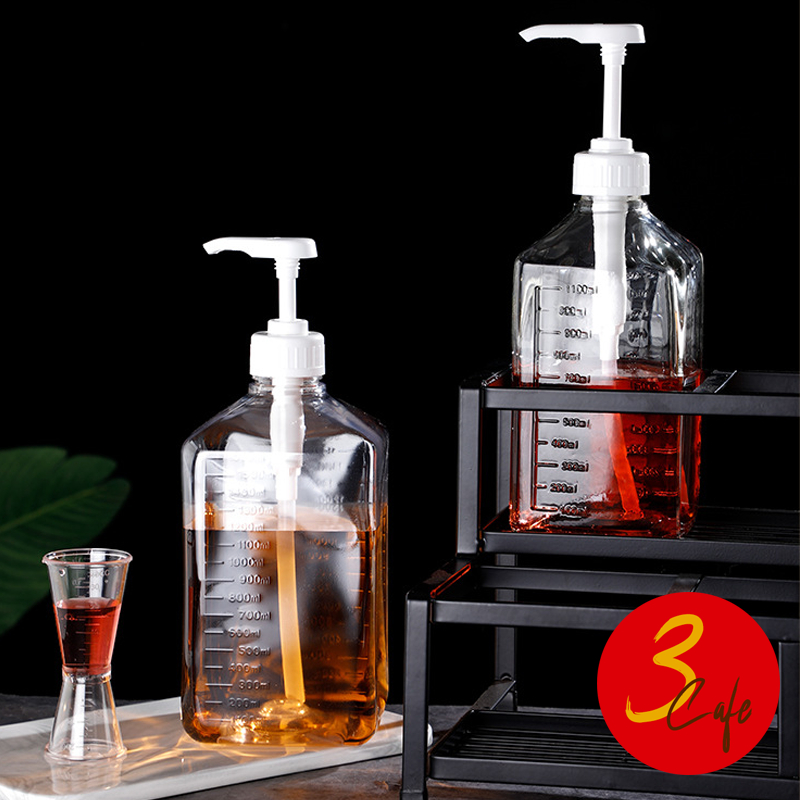 Chai bơm nước bằng nhựa 3cafe Kích thước 10cc 1600 ml Syrup