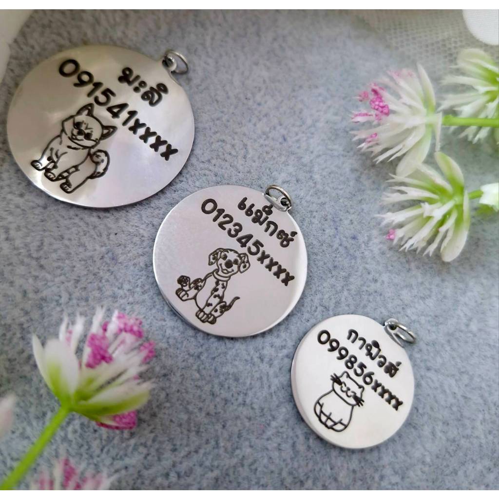 Thép không gỉ Work Dog Name Tag Cat Sign Pet Laser Size S M L
