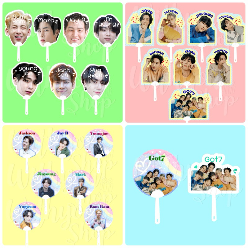 Quạt Đầu Lớn Nền Tròn Got7 Họa Tiết Mark Bambam Jinyoung Jb Jackson Yukim Yongja