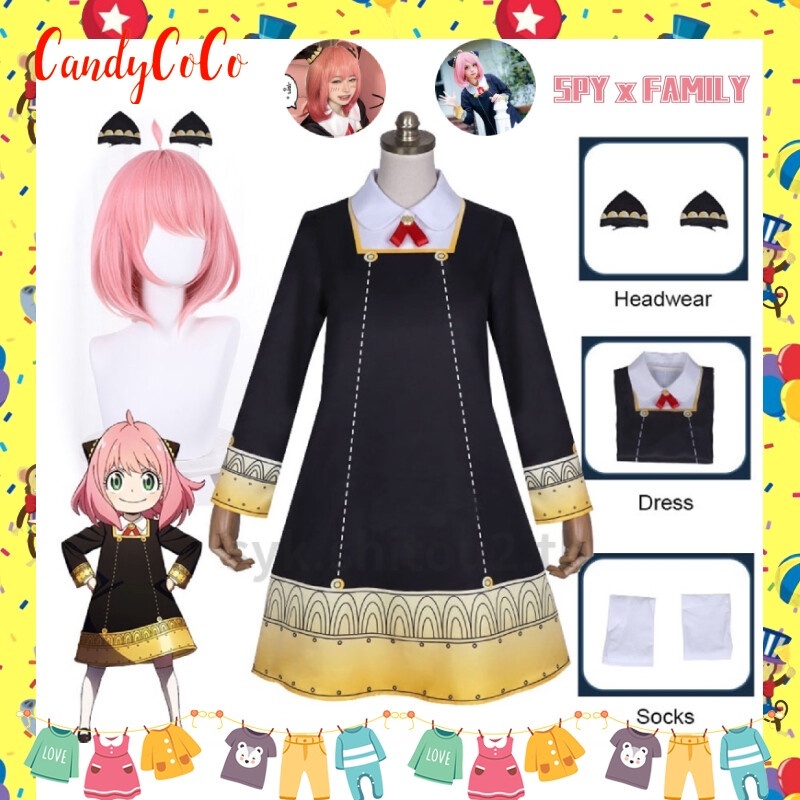 Anya cosplay Suit Forger Dress gián điệp x gia đình Quần áo Halloween Trang phục trẻ em