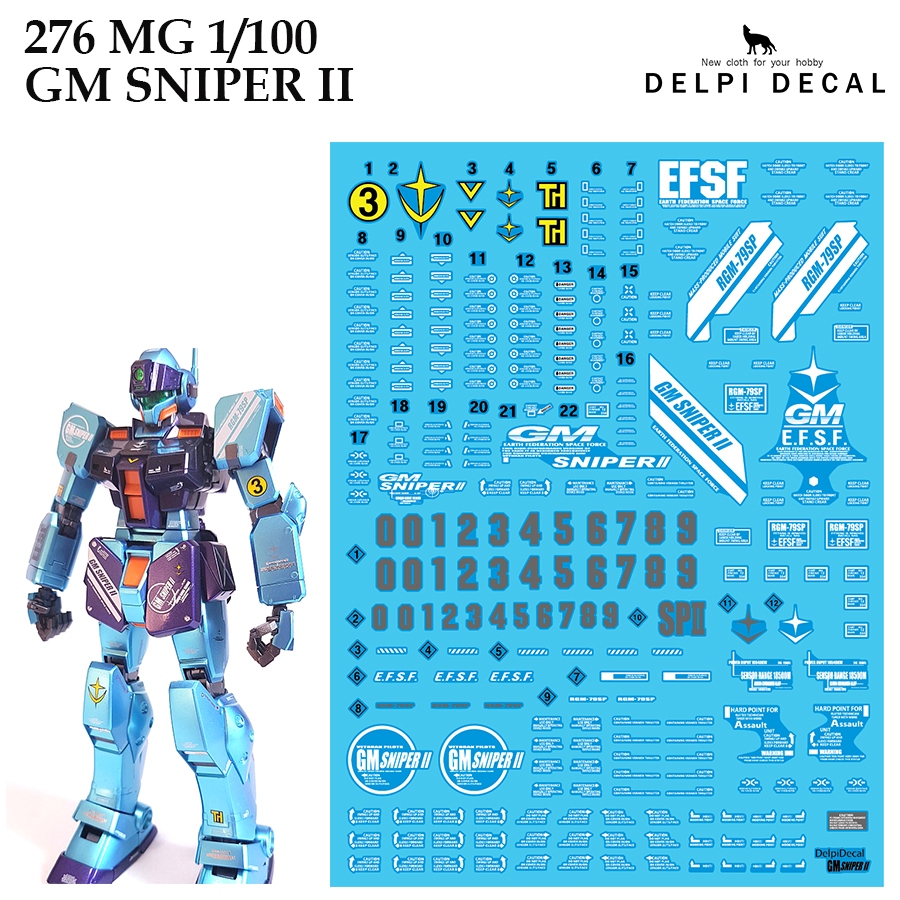 ❈ ้ ❈ [DELPI] 276 MG GM SNIPER II GUNDAM 1 / 100 CÔNG CỤ MẪU DÍNH NƯỚC