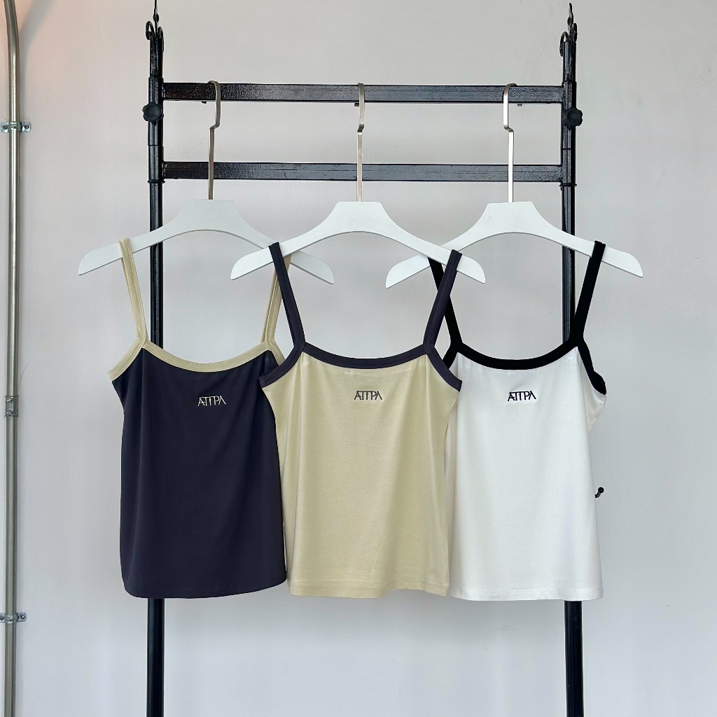 Atipashop-LISHOU TANK TOP Logo thêu hai tông màu
