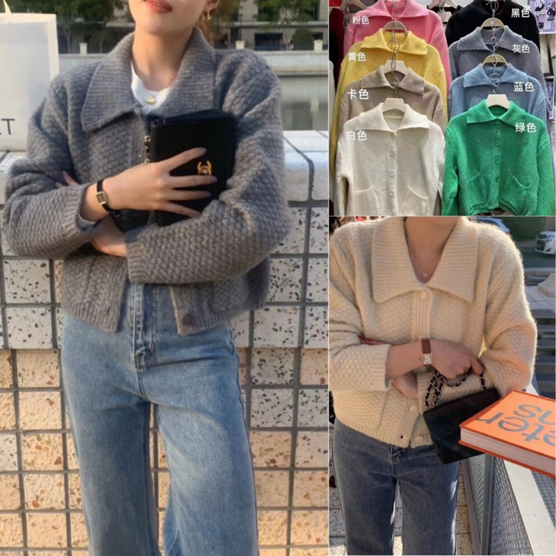 Áo sơ mi lụa dài tay Brookie Cardigan có nút thật