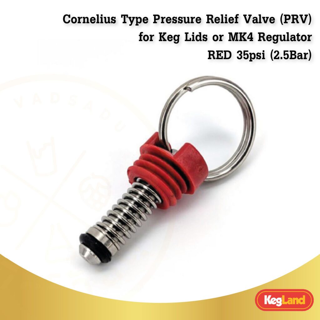 Van giảm áp loại Cornelius (PRV) cho nắp Keg hoặc Bộ điều chỉnh MK4 – ĐỎ 35psi (2.5Bar)