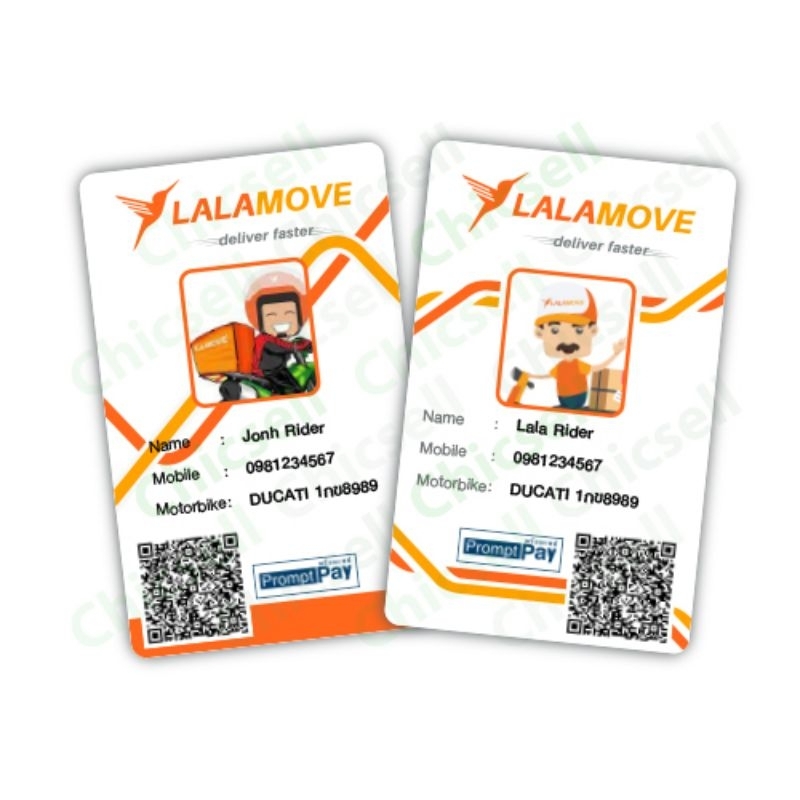 Thẻ nhân viên PVC "Lalamove" id QR CODE Promptpay