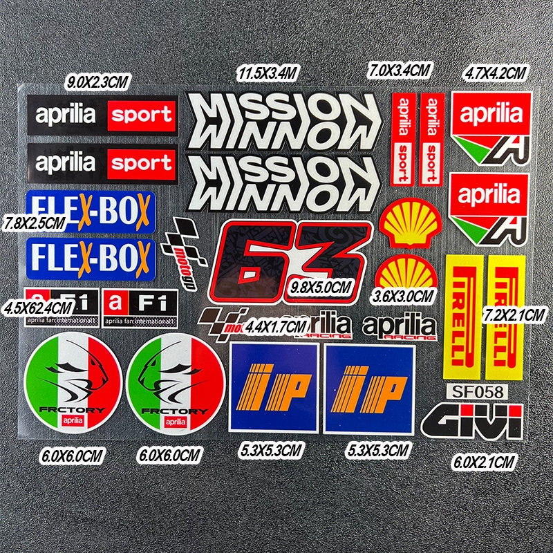 Decal Dán Xe Máy Phản Quang APRILIA GPR250R SR GT 200 RS660
