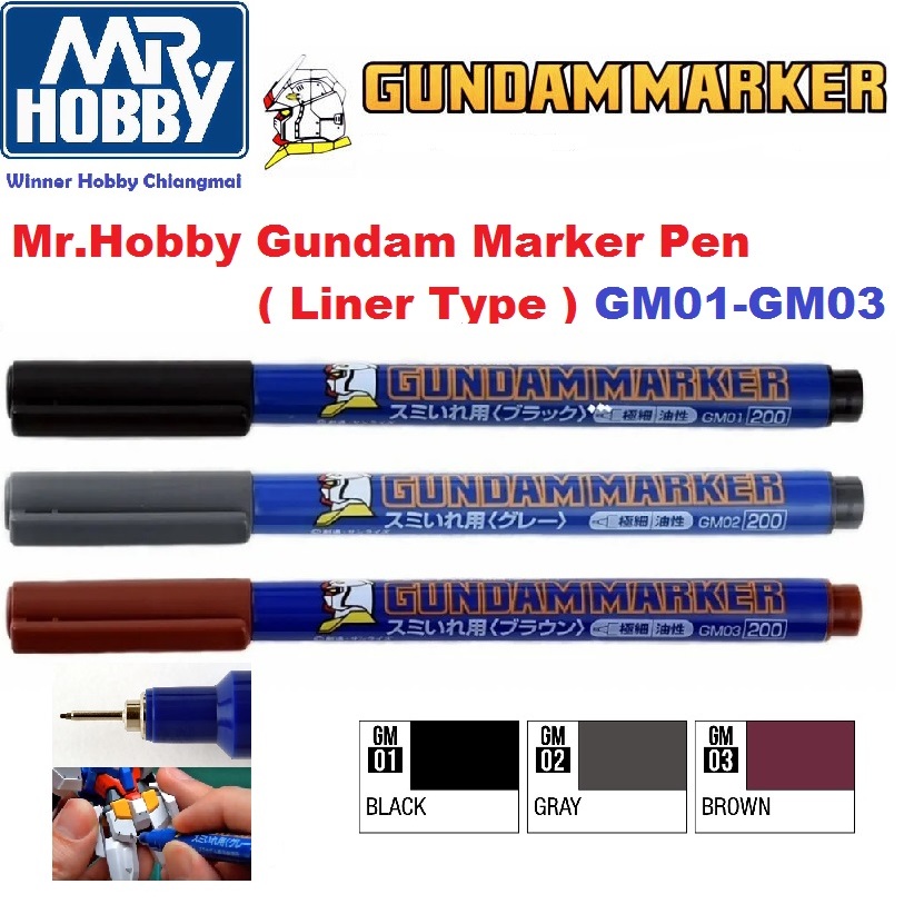 GSI Creos Mr Hobby GM01, GM02, GM03 Gunpla Marker Panel Line Marker Gunpla Mô hình tỷ lệ nhựa