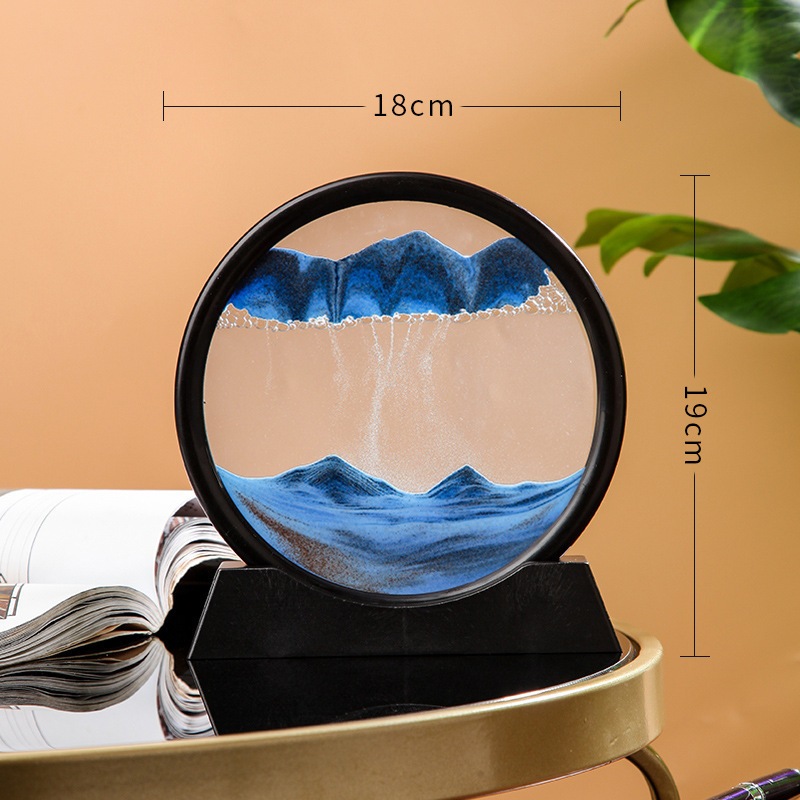 Cát Art 3dd Đồng Hồ Cát 3D Hút Tròn Sáng Tạo 3D Thủy Tinh Chảy