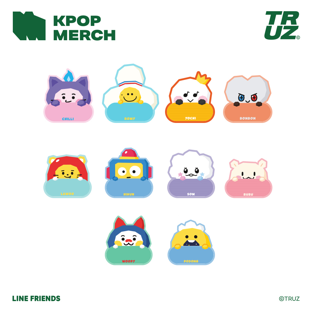 LINE FRIENDS TREASURE TRUZ TÊN BADGE