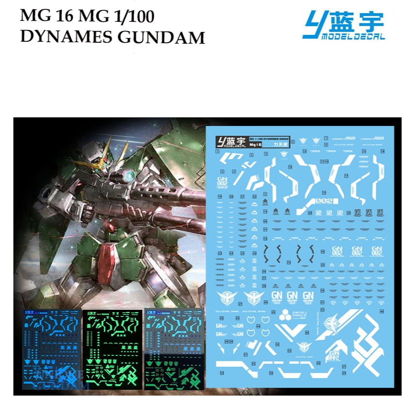 DECAL NƯỚC [LANYU] MG 16 Dynames GUNDAM MG1 / 100 BỘ MÔ HÌNH SLIDE MG16