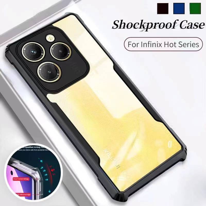 Infinix Hot 40 / Infinix Hot40 Pro Model Vỏ chống sốc có viền màu và mặt sau trong suốt 40 / Infinix