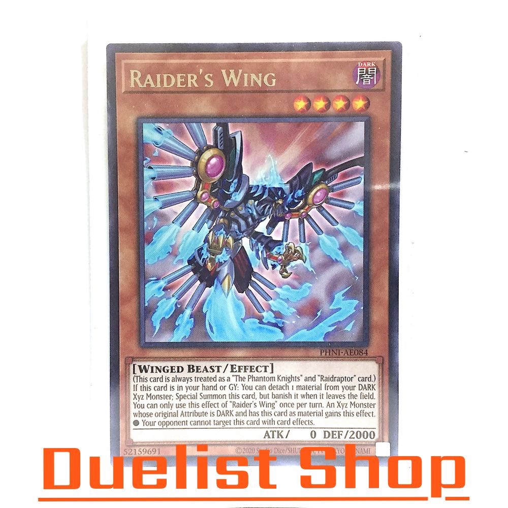 Raider 's Wing (R) Monster Dark Level4 [Winged Beast / Effect] Set PHNI-AE084 Yu-Gi-Oh Thẻ OCG Châu 