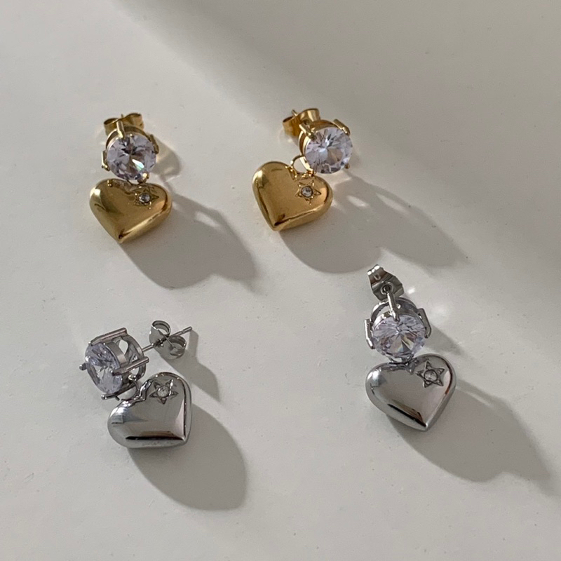 HER OBJECTIVE _ HER BIANCA HEART DROP EARRINGS