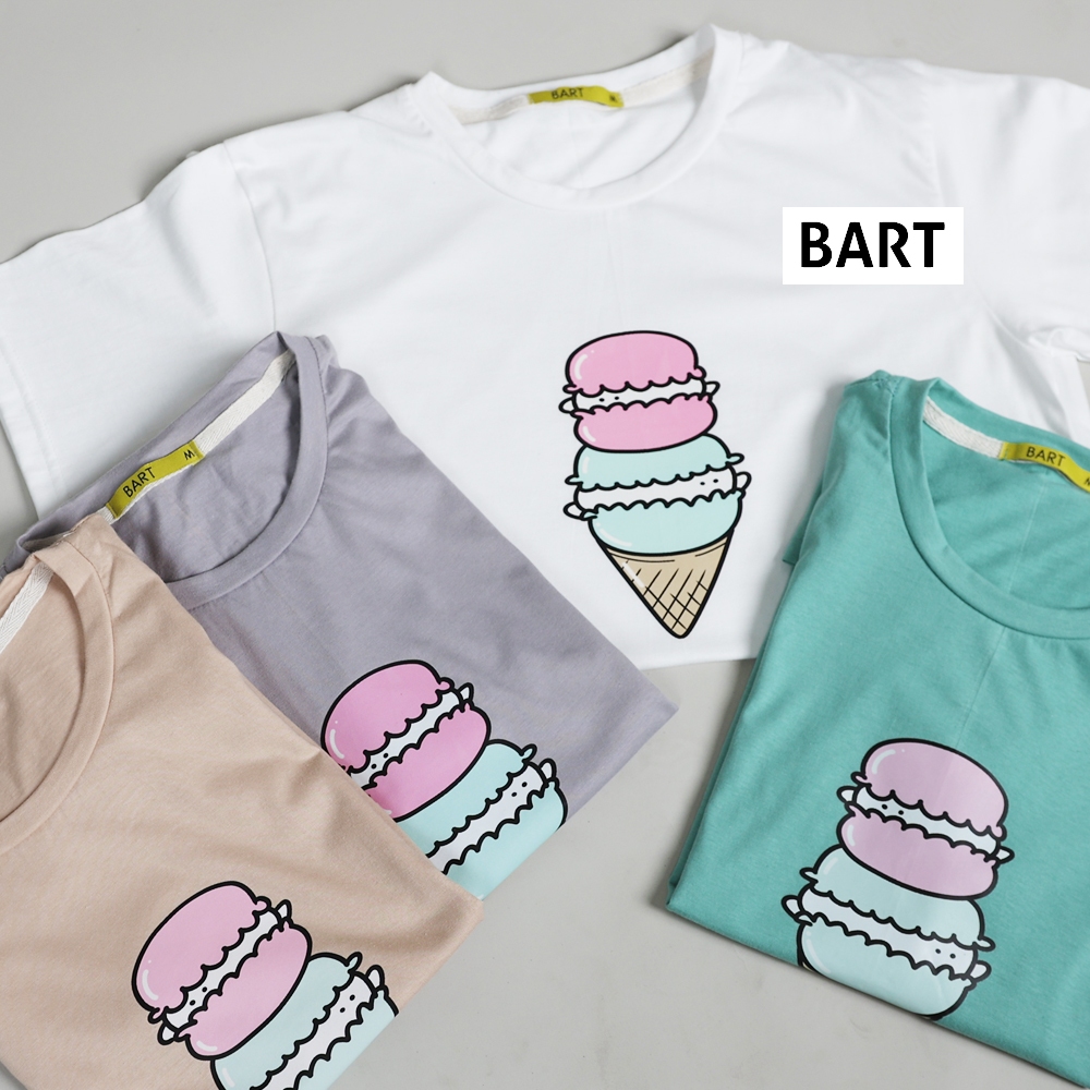 Áo thun Macaroon Tim Pattern Vải mềm