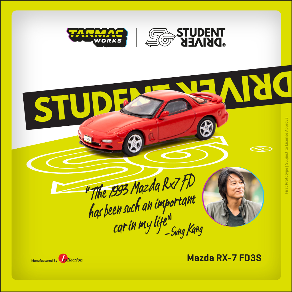 Tarmac Works 1 / 64 COLLLAB64 Mazda RX-7 FD3S Đỏ JC64-005-RD