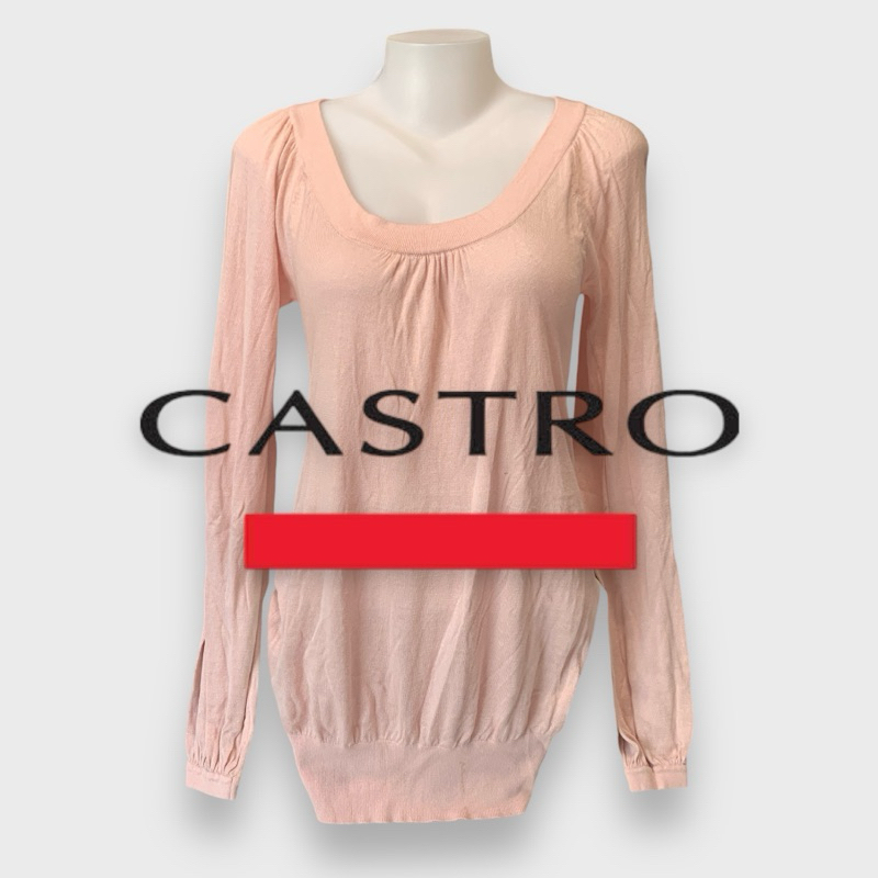 Castro (Castro) GC112 Áo len dệt kim cổ rộng dài tay dành cho nữ Castro (Castro) GC112 Dán tôm hồng