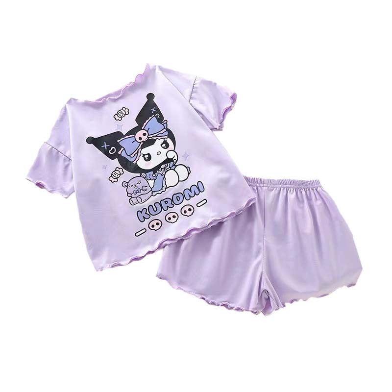 Bộ bao gồm cả áo sơ mi và quần. Pajamas TRẺ EM ​Vải mềm mại và thoải mái cho bé gái'