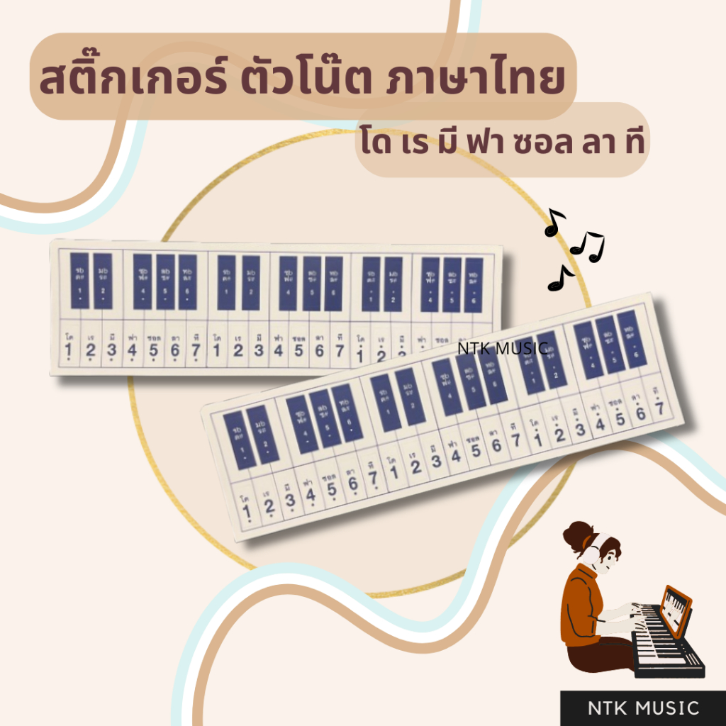 Miếng dán ghi chú Thái Lan Melodian-Keyboard-Piano