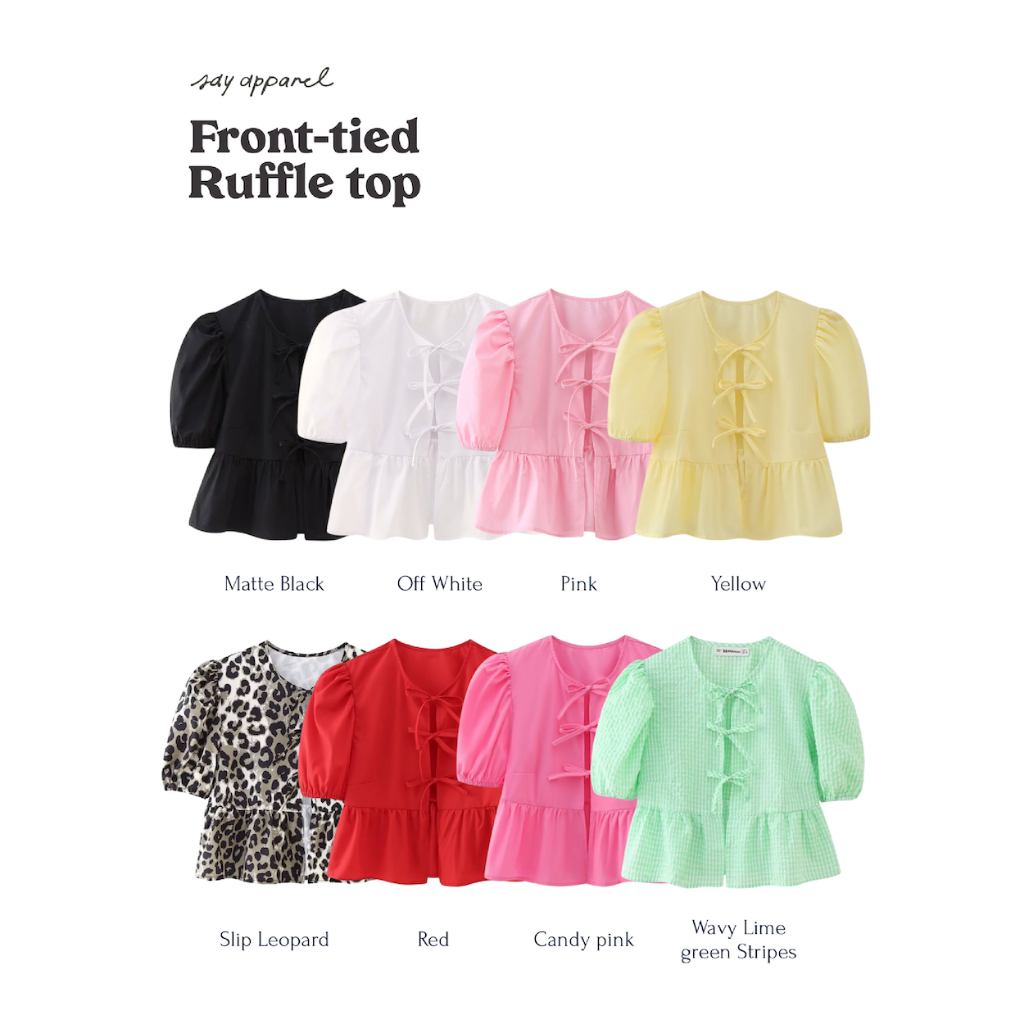 TAY APPAREL: Áo ruffle buộc trước