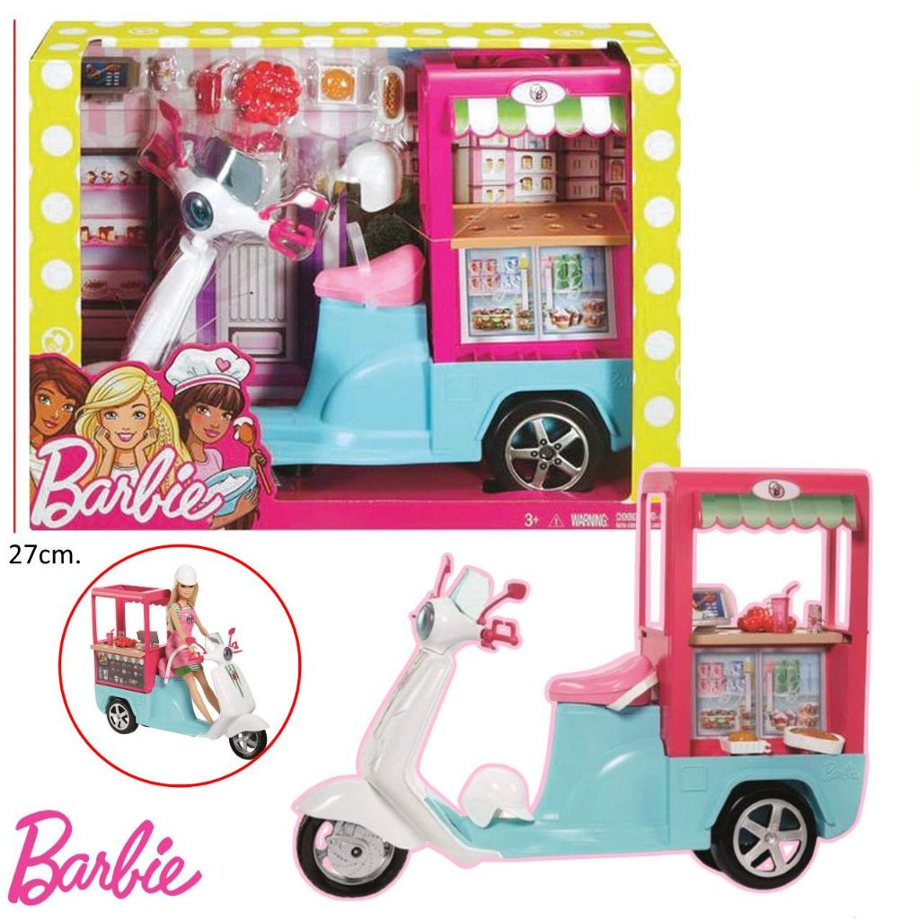 Barbie Bistro Xe Playset Nhà Hàng Nhỏ Xe Bộ Hoàn Chỉnh Thiết Bị Xác Thực Bản Quyền Xe Máy FHR08
