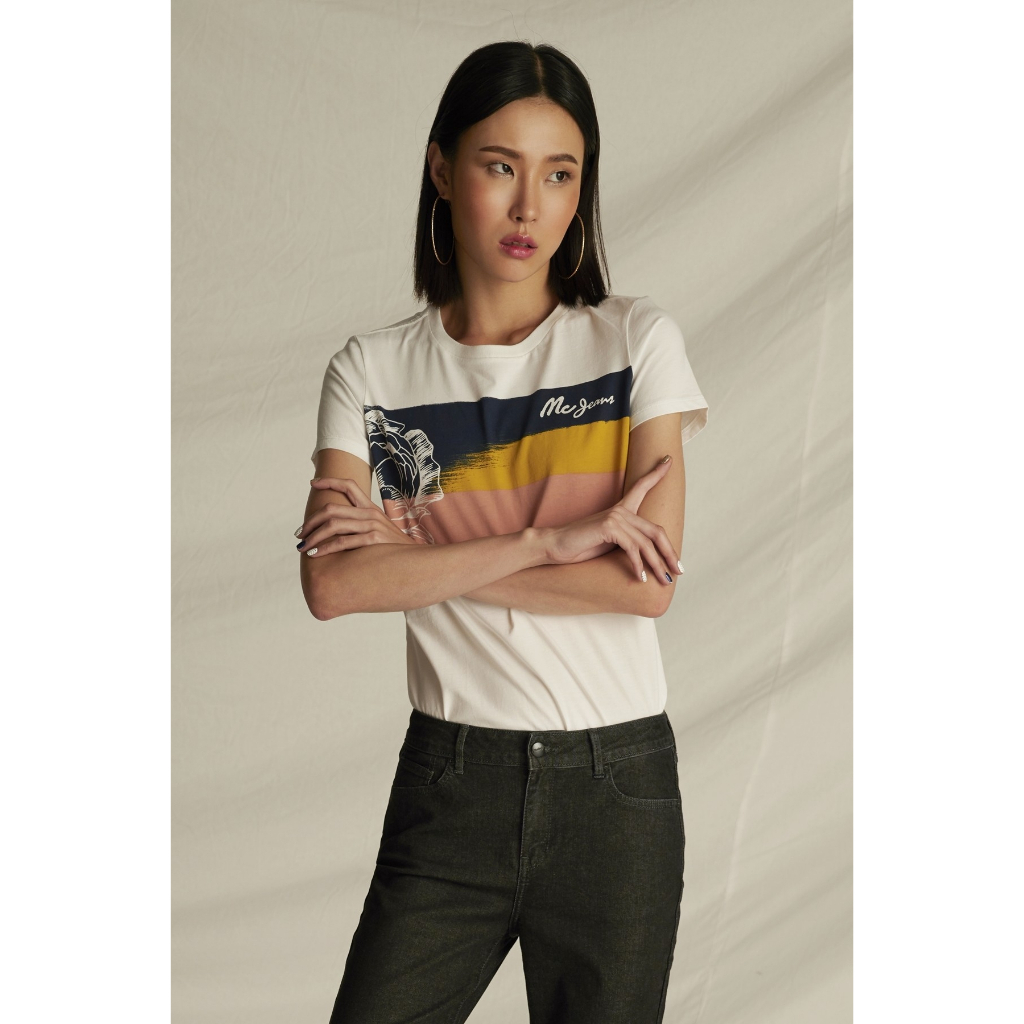 Authentic MC Jeans 1 (MC LADY) Áo thun nữ tay ngắn màu trắng SẢN PHẨM ID: MTTZ207 Full