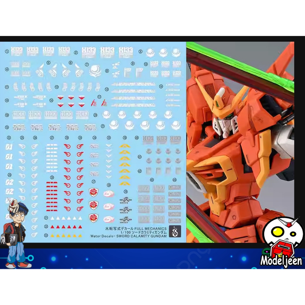 (Ghost Decal) Decal Nước 201 FM1 / 100 Sword Calamity Gundam