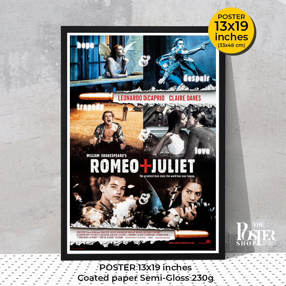 Poster Romeo + Juliet (1996) Và "William Shakespeare" Kích thước hình ảnh 13x19 inch
