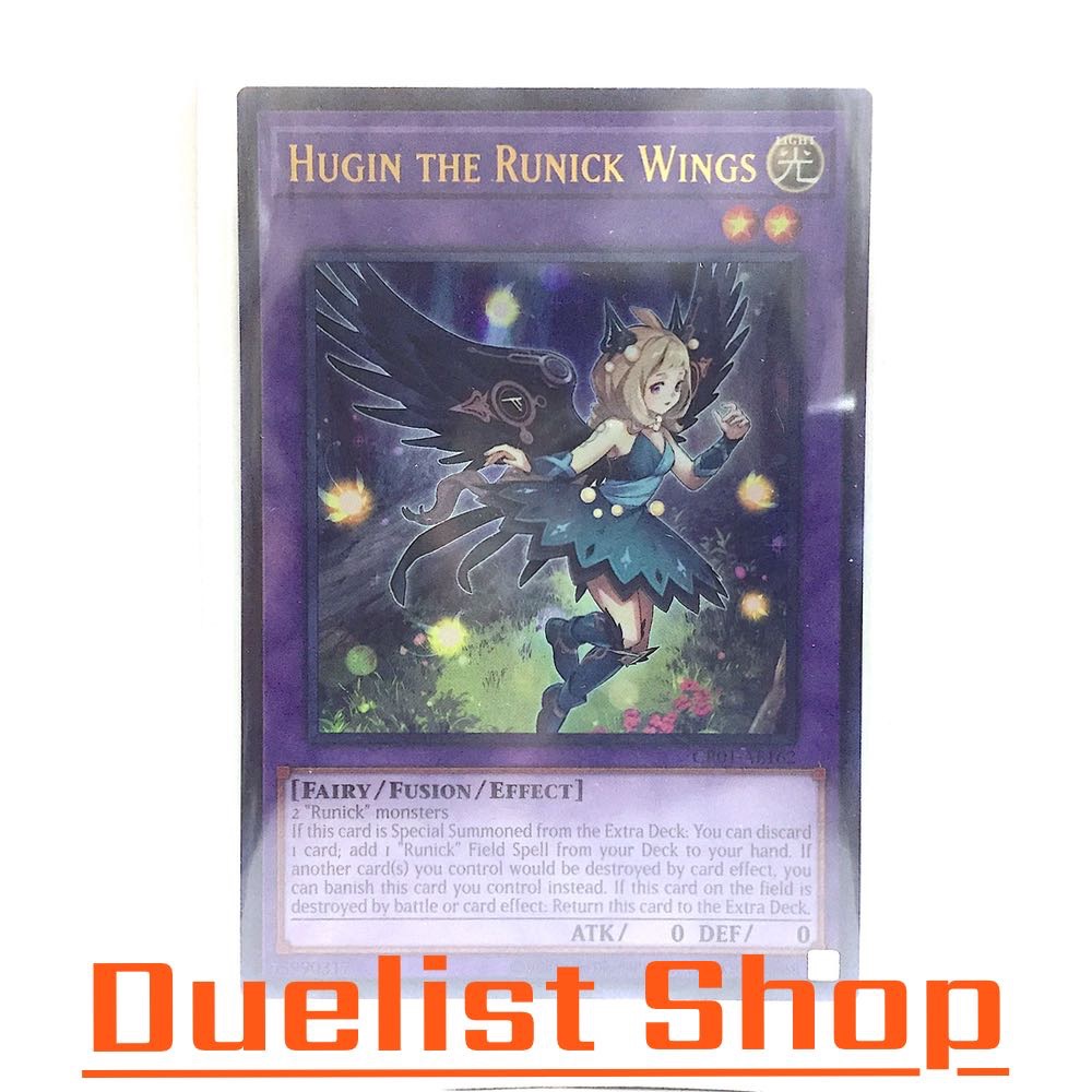 Hugin the Runick Wings (UR) Monster Light Level2 [Fairy / Fusion / Effect] ❈ CR01-AE162 ❈ ์ ❈ (Yu-Gi