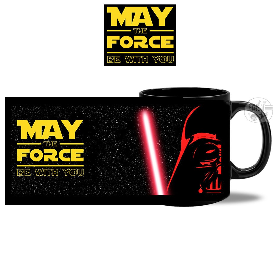 MUG THE FORCE Glass từ màn hình phim Star Wars nổi tiếng được in xung quanh bàn tay đầu tiên mới hoặ